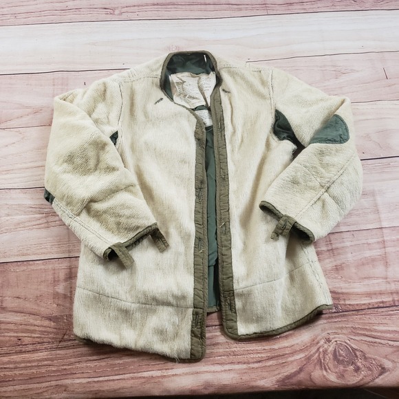 VINTAGE‎ USAF Wool Coat Liner Jacket Mens Medium Beige 1950s Air Force Adult - Picture 1 of 10